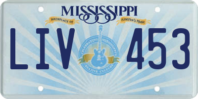 MS license plate LIV453