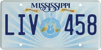 MS license plate LIV458