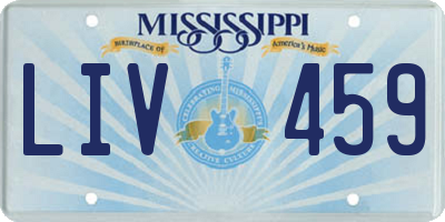 MS license plate LIV459