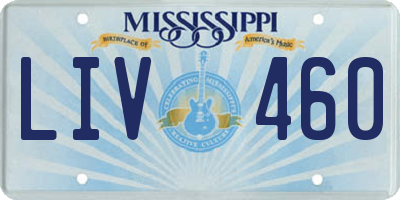 MS license plate LIV460