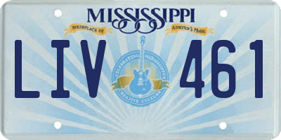 MS license plate LIV461