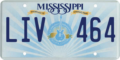 MS license plate LIV464