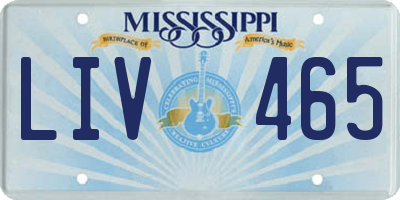MS license plate LIV465
