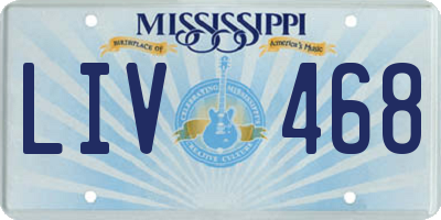 MS license plate LIV468