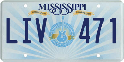 MS license plate LIV471
