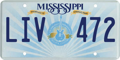 MS license plate LIV472