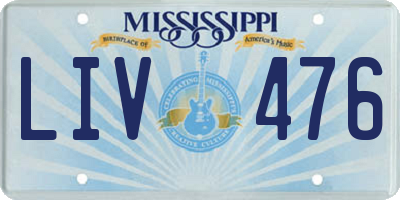 MS license plate LIV476