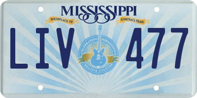 MS license plate LIV477