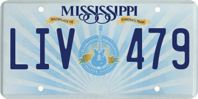 MS license plate LIV479