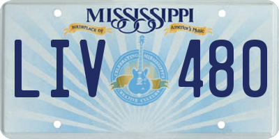 MS license plate LIV480
