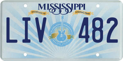 MS license plate LIV482