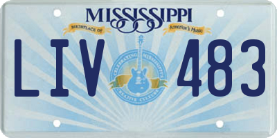 MS license plate LIV483