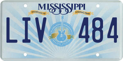 MS license plate LIV484