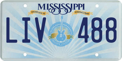 MS license plate LIV488