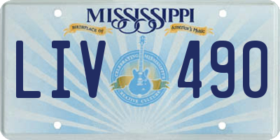 MS license plate LIV490