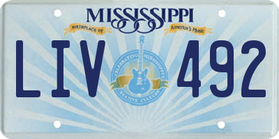 MS license plate LIV492