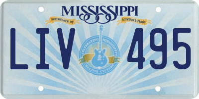 MS license plate LIV495