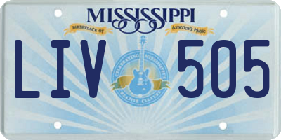 MS license plate LIV505