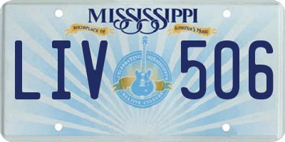 MS license plate LIV506