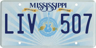 MS license plate LIV507