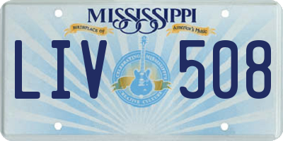 MS license plate LIV508