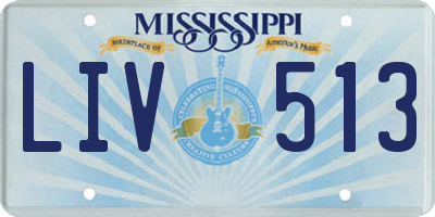 MS license plate LIV513