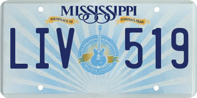 MS license plate LIV519