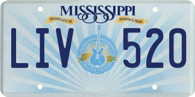 MS license plate LIV520