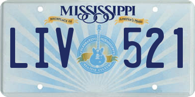 MS license plate LIV521