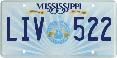 MS license plate LIV522