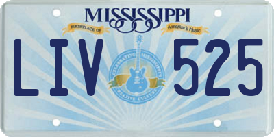 MS license plate LIV525