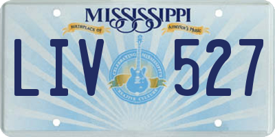 MS license plate LIV527