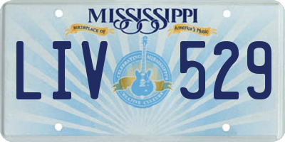 MS license plate LIV529