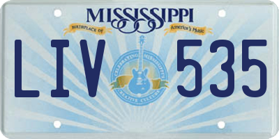 MS license plate LIV535