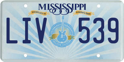 MS license plate LIV539