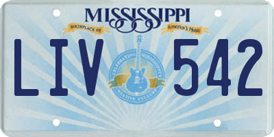 MS license plate LIV542