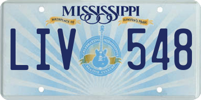 MS license plate LIV548