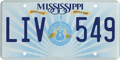 MS license plate LIV549