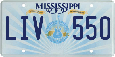 MS license plate LIV550