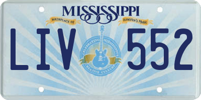 MS license plate LIV552