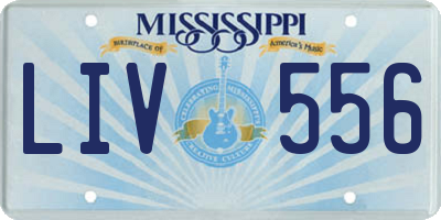 MS license plate LIV556