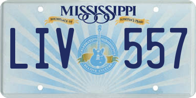 MS license plate LIV557