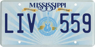 MS license plate LIV559