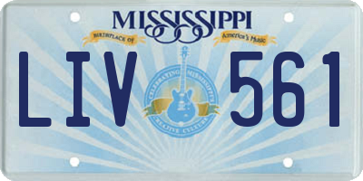 MS license plate LIV561