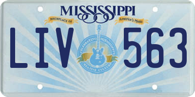 MS license plate LIV563