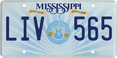 MS license plate LIV565