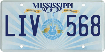 MS license plate LIV568