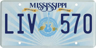 MS license plate LIV570