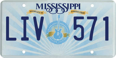 MS license plate LIV571