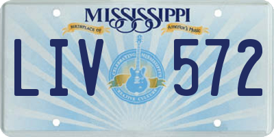 MS license plate LIV572